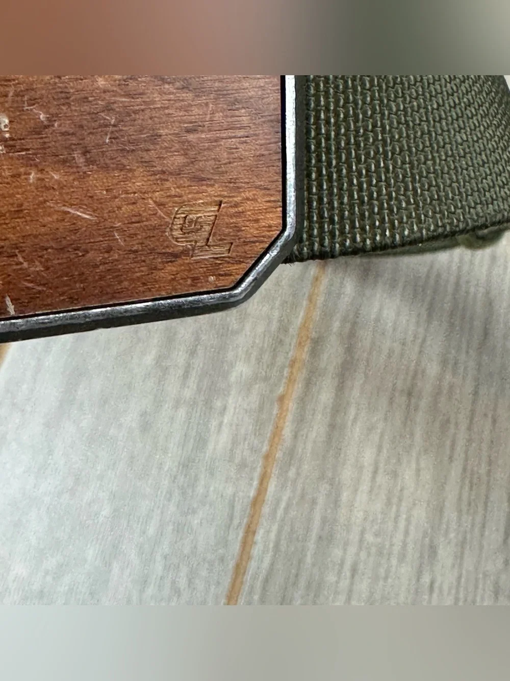 Groove Life Belt Mens L Base Camp Green Wood Buckle
